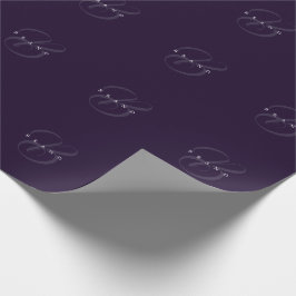 Minimal Deep Plum Lila Elegant Monogram Company Presentpapper