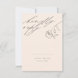 Minimal delikat Fine Art Blommigt Bröllop OSA Kort