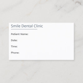 Minimal Dental Appointment Card One Line Tidsbeställning Kort