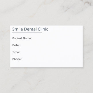 Minimal Dental Appointment Card One Line Tidsbeställning Kort