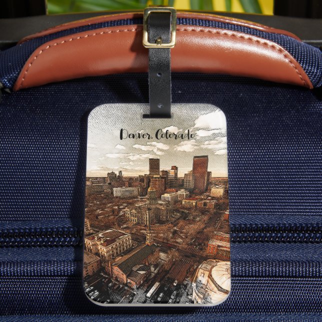 Minimal Denver Colorado Skyline Bagagebricka (Framsida Insitu 2)