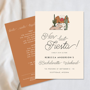 Minimal Desert Fiesta Bachelorette Helg Inbjudningar