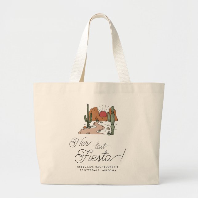 Minimal Desert Fiesta Bachelorette Helg Jumbo Tygkasse (Framsidan)