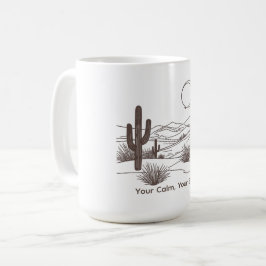 Minimal Desert Linje Konst – Modern Boho Kactus La Kaffemugg