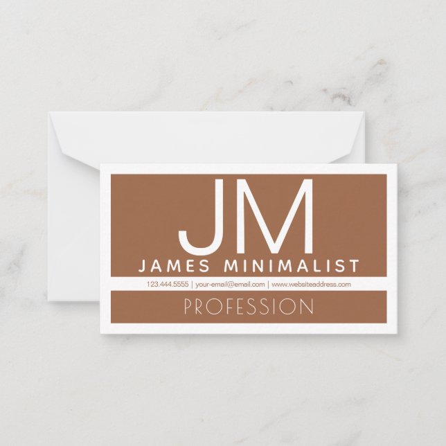 Minimal design för modern Professionell | Brun och Anteckningskort (Framsida)