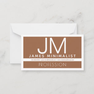 Minimal design för modern Professionell Brun och Anteckningskort