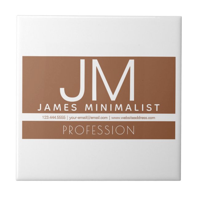Minimal design för modern Professionell | Brun och Kakelplatta (Framsidan)