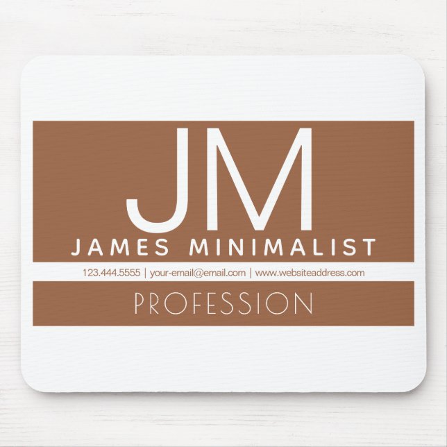 Minimal design för modern Professionell | Brun och Musmatta (Framsidan)