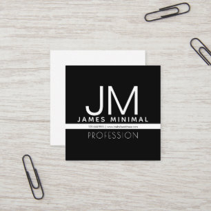 Minimal design för modern Professionell Svartvit Fyrkantigt Visitkort