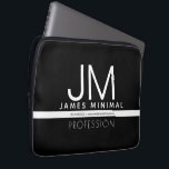 Minimal design för modern Professionell | Svartvit Laptop Fodral<br><div class="desc">Modern,  helt och hållet anpassadets designmall. Redigera hur du än vill!</div>