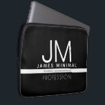 Minimal design för modern Professionell | Svartvit Laptop Fodral<br><div class="desc">Modern,  helt och hållet anpassadets designmall. Redigera hur du än vill!</div>