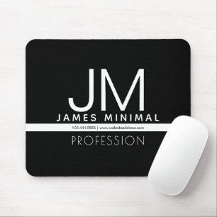 Minimal design för modern Professionell   Svartvit Musmatta