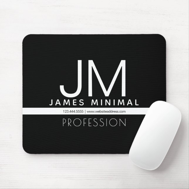 Minimal design för modern Professionell | Svartvit Musmatta (Med mus)
