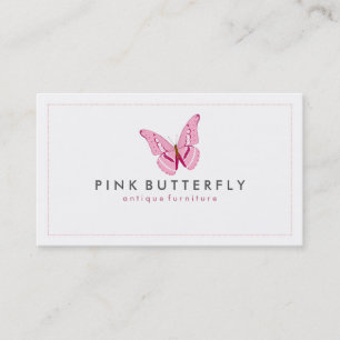 Minimal design för rosa Butterfly White Background Visitkort