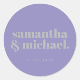 Minimal Design Lavender Silver typo Welcome Runt Klistermärke