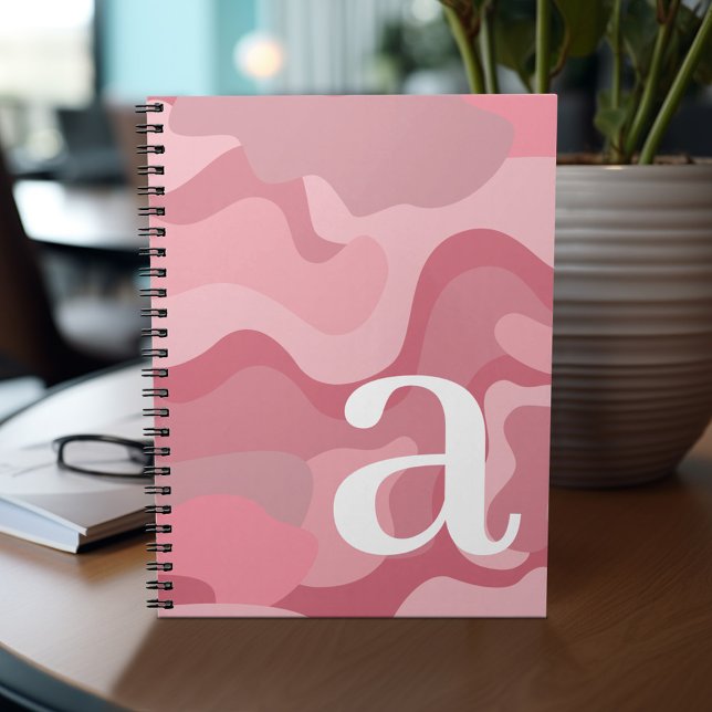 Minimal design med en enorm modern monogramlinje f anteckningsbok (Personalized notebook with custom text - add your name and other options)