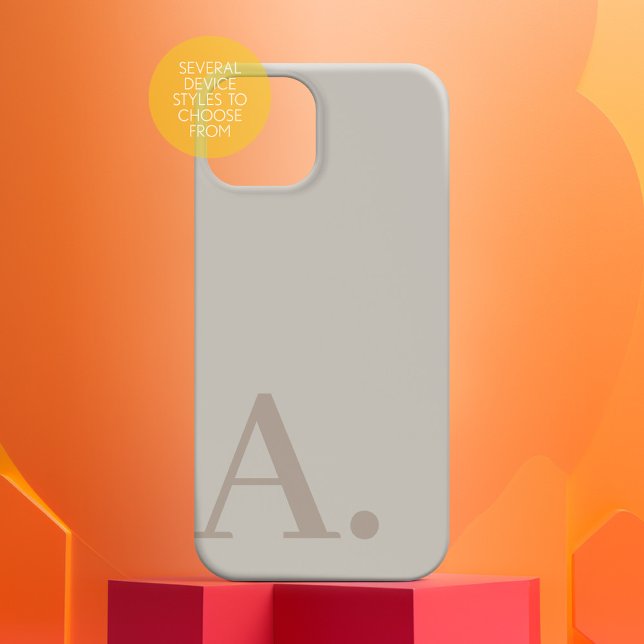 Minimal design med ett enormt monogram - Neutralt  (Personalized Phone Case with Custom Text)