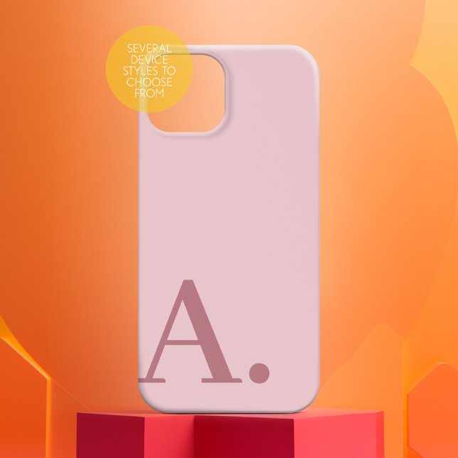 Minimal design med ett enormt Monogram - Rosa i Ro (Personalized Phone Case with Custom Text)