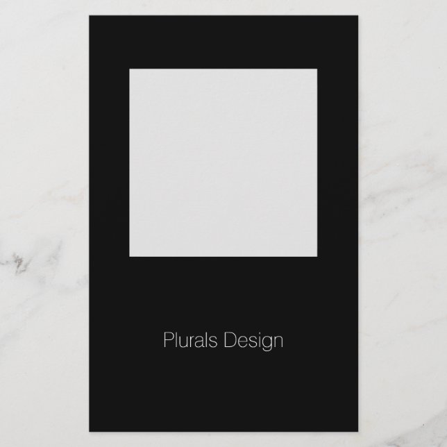 Minimal design, svart och vit ram-mellanrum brevpapper (Framsida)