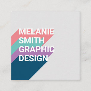 Minimal designer för modern färggrafi av pastellty fyrkantigt visitkort