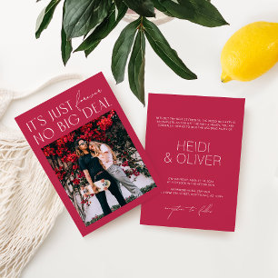 Minimal Digital Magenta Photo Bröllop Invit Inbjudningar