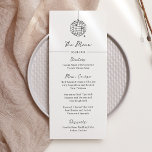 Minimal Disco Boll | Svarta och vita Bröllop Meny<br><div class="desc">Dessa trendig,  elegant,  svarta och vita bröllop-menykort,  har ett modernt och minimalistiskt stil,  med handskript och klassisk text. En återurdragen disco boll visas i en vismisk illustration.</div>