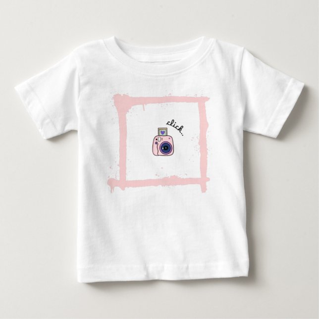 Minimal Doodle Camera Click Art Design T Shirt (Framsida)