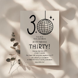 Minimal dörr 30:e Disco Boll-födelsedagen Inbjudningar