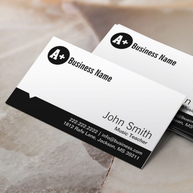 Minimal Dot Music Teacher-Affärskort Visitkort (Skapare uppladdad)