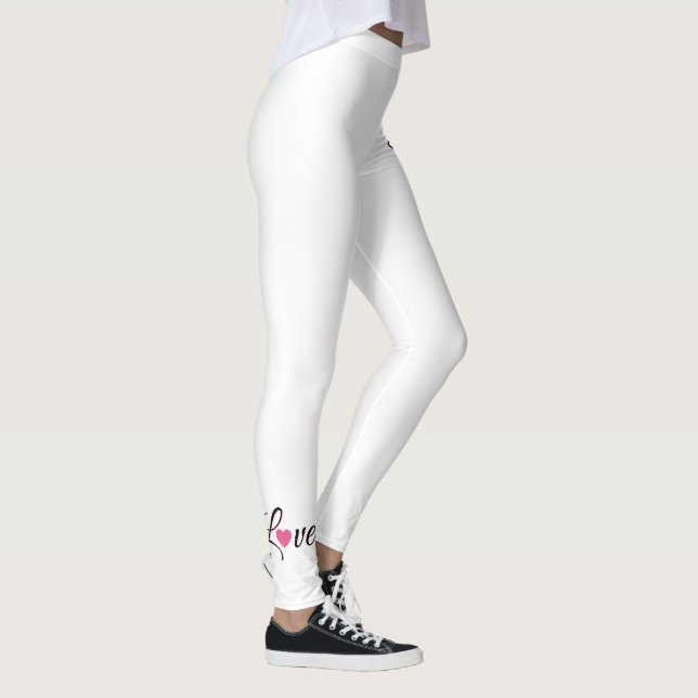 Minimal Dotted Heart Design Leggings (Höger)