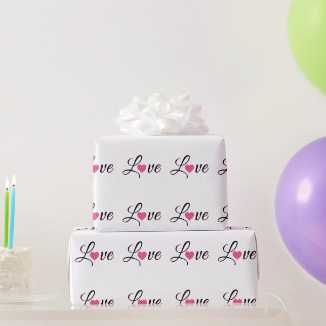 Minimal Dotted Heart Design Presentpapper (Festgåvor)