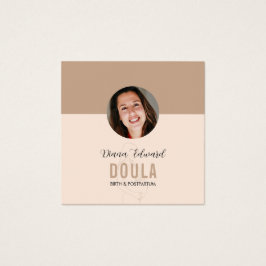 Minimal Doula-identitetsfotodesign i mjuk beige Fyrkantigt Visitkort