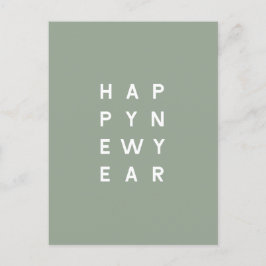 Minimal dousty Sage Typography Photo nyyear Helg Vykort