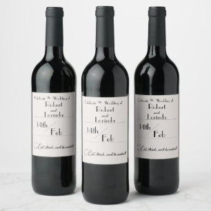 Minimal Drink-etikett Vinflaska Etikett