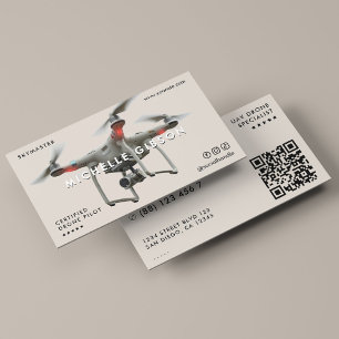 Minimal drönarpilot UAV-operatör Beige sand Visitkort