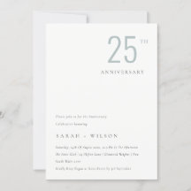 Minimal Dusky Blue - Årsdag Inbjudan