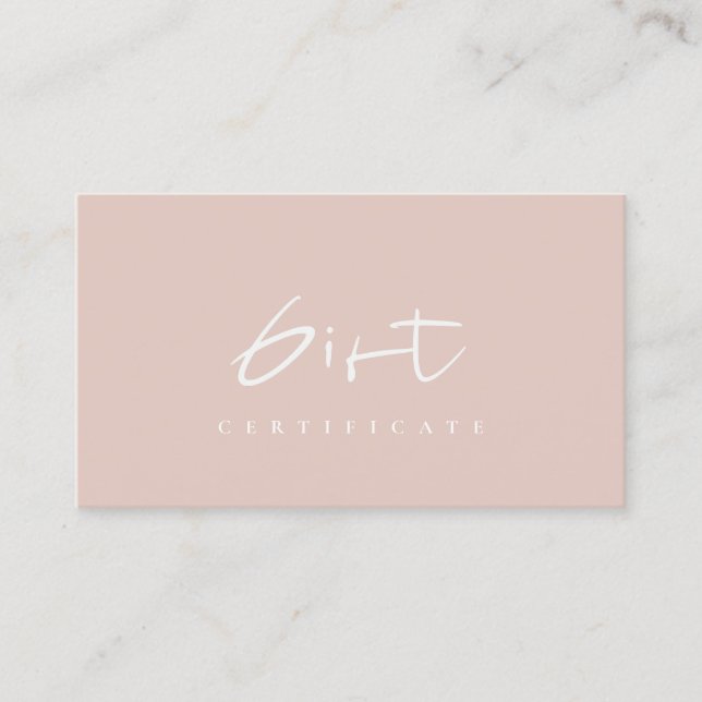 Minimal Dusky Rosa  skriptcertifikat Visitkort (Framsida)