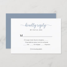 Minimal Dusty Blue Blommigt Monogram Bröllop
