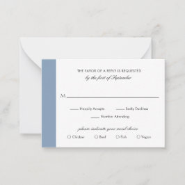 Minimal Dusty Blue Bröllop Mini OSA kort