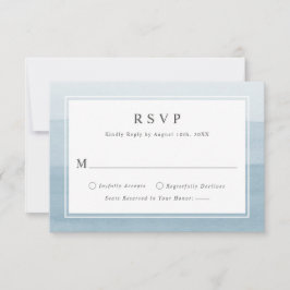 Minimal Dusty Blue Watercolor Ombre Bröllop OSA Kort