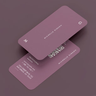 Minimal Dusty Mauve Marknadsföring Professionell Visitkort