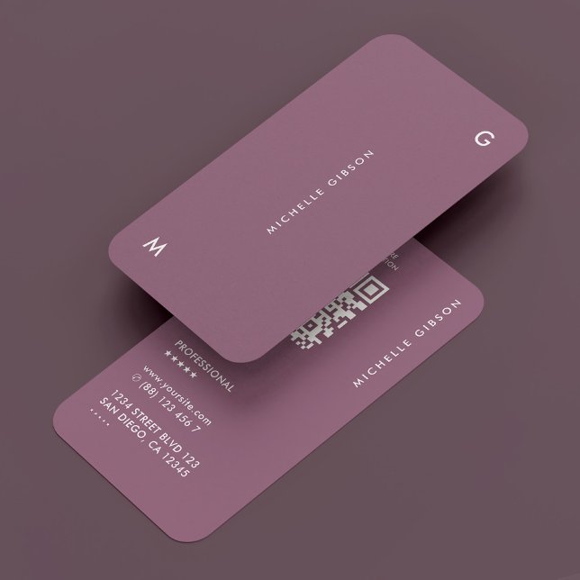 Minimal Dusty Mauve Marknadsföring Professionell Visitkort (Minimal Dusty Mauve Marketing Professional Business Card
)