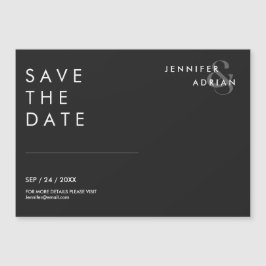 Minimal Eerie Black Modern Bröllop spara datum