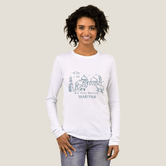 Minimal Eid al Adha Line Art Animal Girls  T Shirt