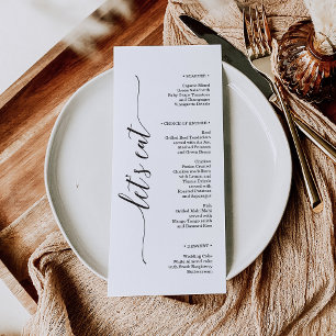 Minimal Elegance Bröllop Möhippa Menu Meny