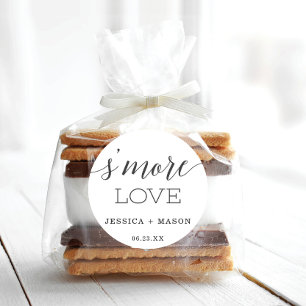 Minimal Elegans S'More Kärlekspresent Runt Klistermärke