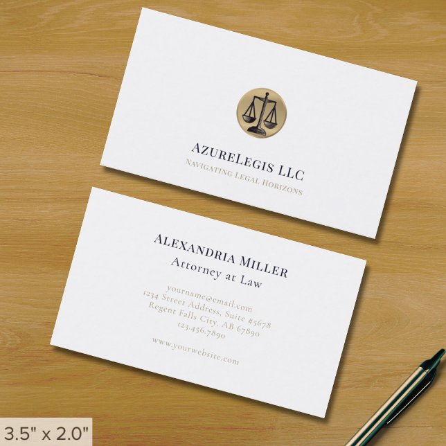 Minimal Elegant Attorney at Law Visitkort (Skapare uppladdad)