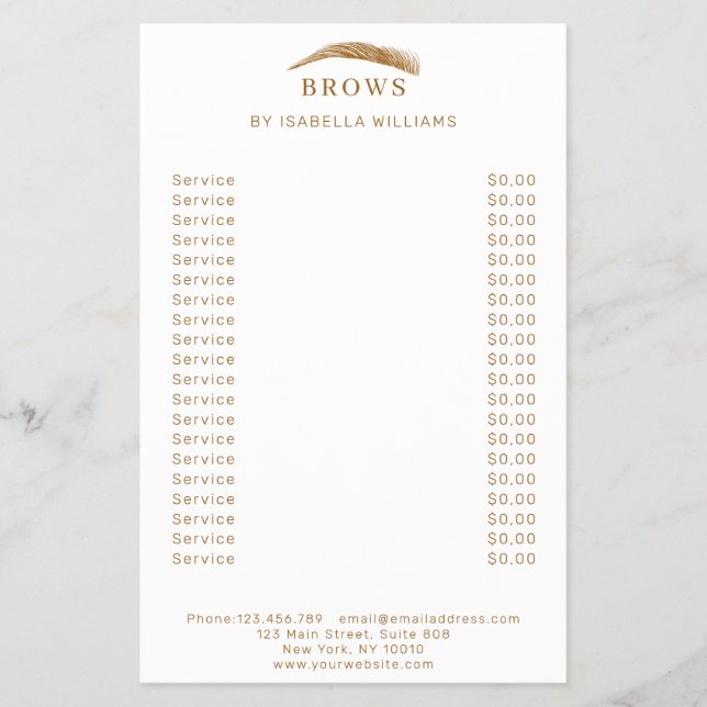Minimal elegant Augenbrauen  Flyer (Framsidan)