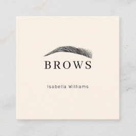 Minimal elegant Augenbrauen Visitenkarte Fyrkantigt Visitkort