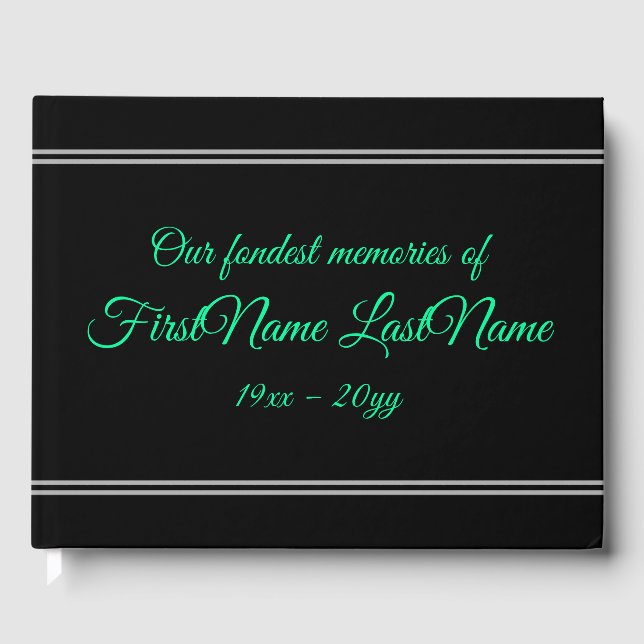 Minimal, Elegant, begravningsbok/minnesbok Gästböcker (Framsida)